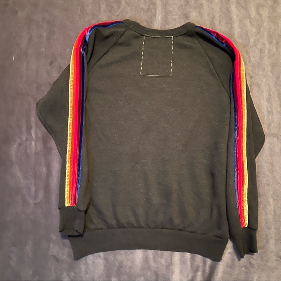 Like. New Aviator Nation Velvet Striped Sweatshirt - Sz L - Picture 2 of 6
